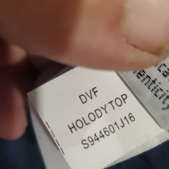 Diane Von Furstenberg Blue Ruffled Cap Sleeve Blouse - Picture 8 of 10